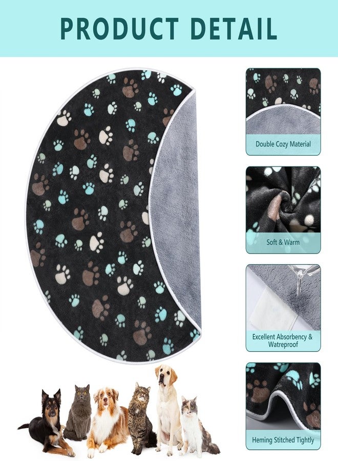 Clysee 2 Pack 32" Round Whelping Pads for Dogs Washable Pee Pads for Dog Waterproof Pee Pads Black Reusable Puppy Pads Pet Training Pads Absorbent Floor and Bed Mat Fleece Pee Pad for Potty - Image 3